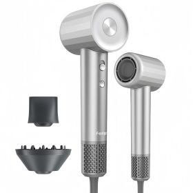 Hair Dryer - 110000 RPM High-Speed Brushless Motor Negative Ionic Blow Dryer For Fast Drying, Low Noise Thermo-Control Hair Dryer With Diffuser And No (Color: Grey)
