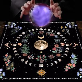 Tarot Tablecloth Board Game Decorative Cloth Have Your Power Mandala Moon Phase Floral Butterfly Tablecloth (Option: JP127-49x 49cm)